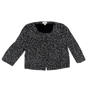Ann Taylor Loft Button-Down Jacket Size 12 Petites Black and White